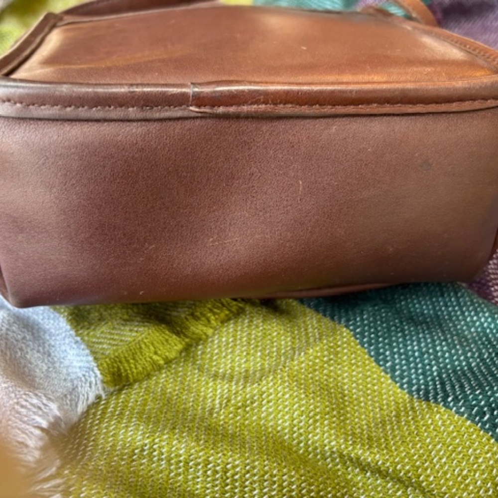 VINTAGE COACH 9076 BROWN LEATHER COMPANION FLAP SHOULDER BAG - Picture 5 of 9